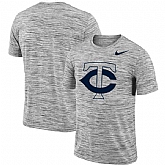Minnesota Twins Nike Heathered Black Sideline Legend Velocity Travel Performance T-Shirt,baseball caps,new era cap wholesale,wholesale hats